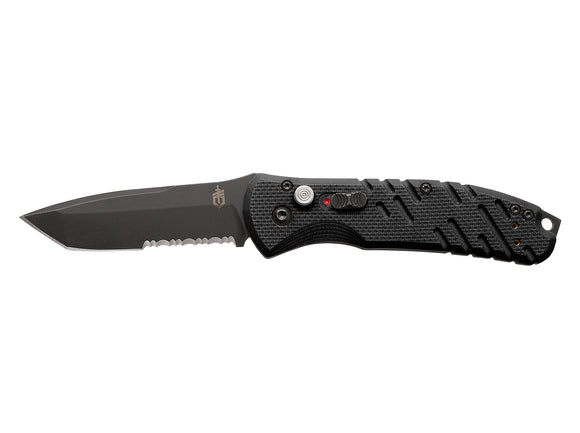 Gerber AUTO PROPEL ALL BLACK TANTO SERRATED 420HC 30-000842N