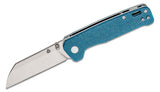 QSP Knives Penguin Folding Knife 3.06" D2 Sheepsfoot Blade, Blue Linen Micarta Handles SKU QS130H