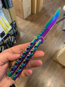 Rainbow Butterfly Knife