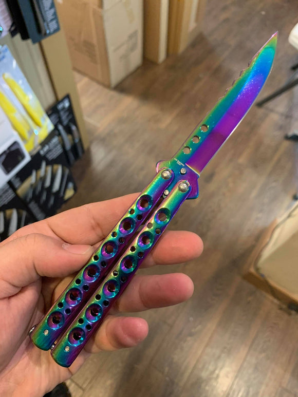 Rainbow Butterfly Knife