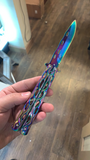 Rainbow Flame Butterfly Knife