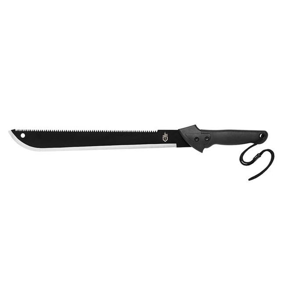 Gerber Gator Machete w/Sheath Black High Carbon Steel Dual Saw & Fine Edge Blade/Black Gator Grip Handle SKU 31-000758/G0758