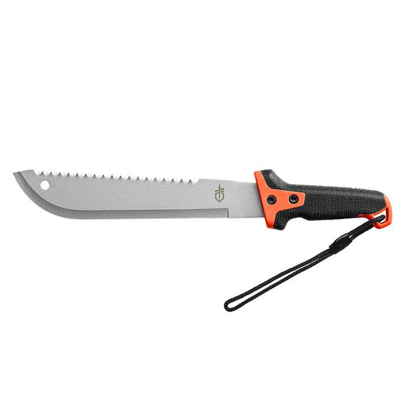 Gerber Compact Clear Path Machete w/Sheath Bead Blast Finish Sawback Stainless Blade/Gator Grip Handle   SKU 1-003154N/G3154