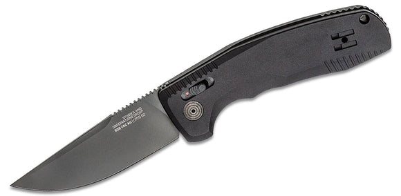 SOG Knives SOG-TAC AU Drop Point Automatic Knife Black Aluminum SKU 15-38-01-57