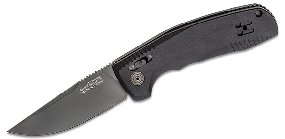 SOG SOG-TAC AU Drop Point Automatic Knife Black Aluminum SKU 15-38-01-57