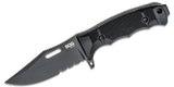 SOG Seal FX Fixed Blade Knife Black CPM-S35VN SS Blade/Black Handle w/Sheath SKU 17-21-01-57