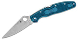 Spyderco Police 4 Lightweight Folding Knife Satin Plain Blade, Blue FRN Handles SKU C07FP4K390