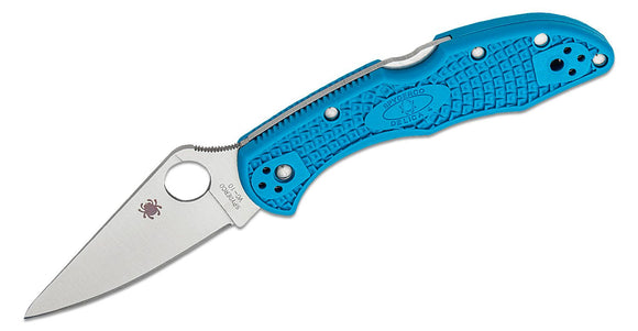 Spyderco Delica 4 Knife Flat-Ground Blue FRN SKU C11FPBL