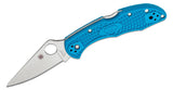 Spyderco Delica 4 Knife Flat-Ground Blue FRN SKU C11FPBL