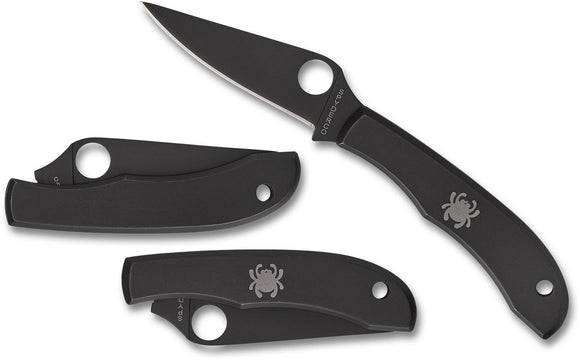 Spyderco HoneyBee Micro-Size Black Slip Joint Knife Stainless Steel SKU C137BKP