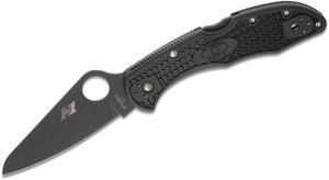 Spyderco Salt 2 Lock Back Knife Plain Edge Black/Black FRN SKU C88PBBK2