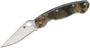 Spyderco Military Folding Knife Satin Plain Blade, Digital Camo G10 Handles SKU C36GPCMO