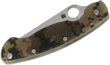 Spyderco Military Folding Knife Satin Plain Blade, Digital Camo G10 Handles SKU C36GPCMO