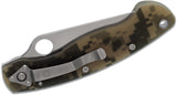 Spyderco Military Folding Knife Satin Plain Blade, Digital Camo G10 Handles SKU C36GPCMO