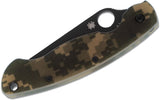 Spyderco Military Folding Knife Black Plain Blade, Digital Camo G10 Handles SKU C36GPCMOBK
