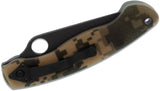 Spyderco Military Folding Knife Black Plain Blade, Digital Camo G10 Handles SKU C36GPCMOBK