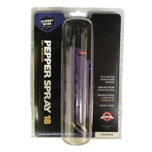 Streetwise 18 Pepper Spray 0.5 oz Hard-case Purple SKU SW3HPR18