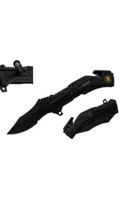Police Spring Assist Knife + Led Light SKU T102009BK