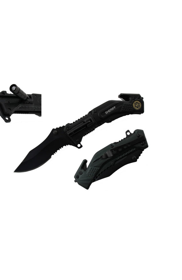 Sheriff Spring Assist Knife + Led Light SKU T102009SR