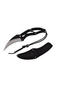 Recurved Hunting Knife w/ Cord Wrapped Handle SKU T225045