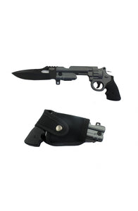 Revolver Folding Knife Spring Assisted Open With Velcro Pouch SKU T27020GY