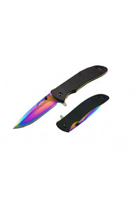 Titanium Rainbow Coated Spring Assist Knife SKU T27191RB