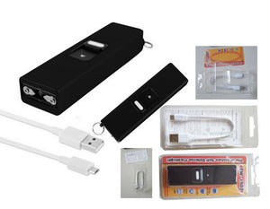 Rechargeable Stun Gun + Flashlight Uses Micro USB SKU T311502BK
