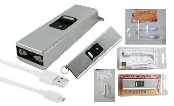 Rechargeable Stun Gun + Flashlight Uses Micro USB SKU T311502SL
