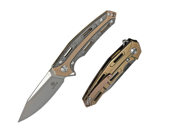 Defcon Jungle Series Ti + Carbon Fiber Hdl D2 Folding Knife SKU TF3334-3