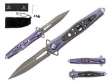 Defcon Jungle Series Stilleto Framelock Damascus + Titanium Handle SKU TF4392-2