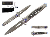 Defcon Jungle Series Stilleto Framelock Damascus + Titanium Handle SKU TF4392