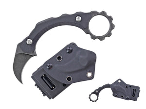 Pan Black Karambit Hunting Knife w/ Kydex Sheath SKU TP302