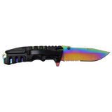 Master USA Spring Assisted Knife Rainbow Blade SKU MU-A097RB