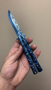 Blue Dragon Butterfly Knife SKU ABK6486BL