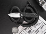 Boker Sherman EDC Frame Lock Knife Marble Carbon Fiber SKU 110665