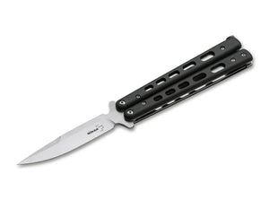 Böker Plus Large Balisong Butterfly Knife D2 Stainless-Steel Blade/Black G10 Handle SKU 06EX228