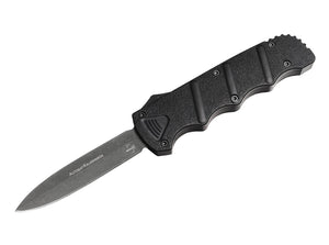 Böker Plus Kalashnikov Dagger OTF Automatic Knife Black Stonewash D2 SS Blade/Black Alum. Handle SKU 06EX354
