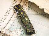Boker ME 109 Damast Flipper Knife Toxic Storm CF (3.4" Messerschmitt Damascus) SKU 01BO909DAM
