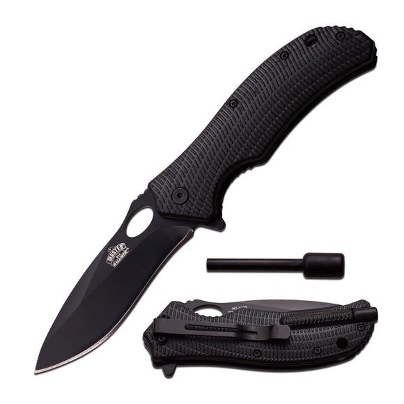 Master USA Spring Assisted Knife w/Firestarter SKU MU-A039BK