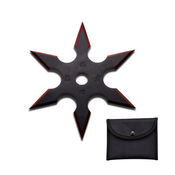 4-INCH 6 Points Throwing Star with Pouch SKU ETS16RD