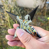 4-INCH 4 Points Dragon Design Throwing Stars with Pouch - 4 Pack SKU ETS244