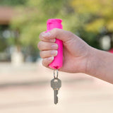 Sabre Gel Flip Top Pepper Spray Keyring Pink/Black SKU SA15308/SA15309