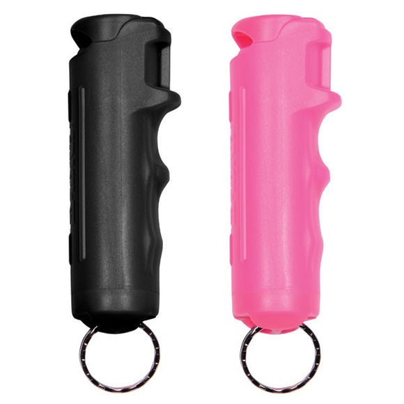 Sabre Gel Flip Top Pepper Spray Keyring Pink/Black SKU SA15308/SA15309
