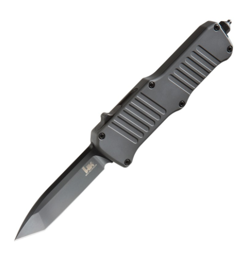 Hogue HK Mini Incursion OTF Automatic Tanto Knife Gray Aluminum SKU 54042