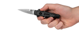 Kershaw Launch 12 Mini Stiletto Automatic Knife Stonewash CPM-154 Stainless Blade/Black Anodized Alum. with Carbon Fiber Inlay SKU 7125/KS7125