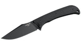 Extrak Fixed Blade: 3.3" Clip Point Blade - Black Cerakote Finish, CPM M4 Frame - Solid Black G10 Scales