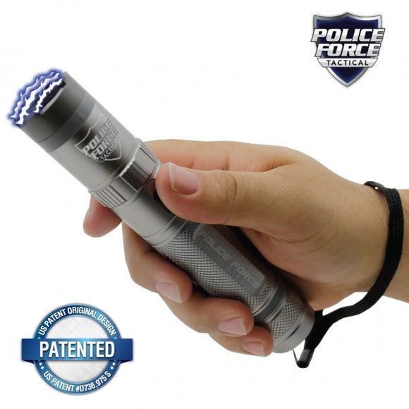 Police Force 9,200,000 Silver Tactical Stun Flashlight SKU: PF9200GM