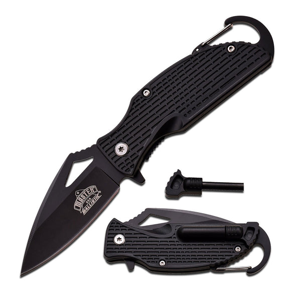 Master USA Spring Assisted Knife w/Firestarter SKU MU-A027BK