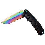 Master USA Spring Assisted Knife Rainbow Blade SKU MU-A097RB